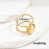 Stylish Stainless Steel Cat Eye Oval Open Cuff Ring for Women Vacation Gift TD2931-2-1