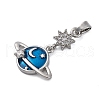 Brass Micro Pave Cubic Zirconia Pendants KK-V009-12P-2