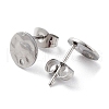 Non-Tarnish 201 Stainless Steel Flat Round Stud Earring Findings STAS-K259-19A-P-2