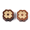 Natural Sandalwood Mala and Brass Finding Beads WOOD-T032-33E-1
