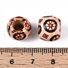 Printed Natural Wood Beads WOOD-N018-07C-3