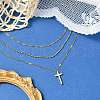 Cross 304 Stainless Steel Pendant Necklaces for Women NJEW-G157-07G-4