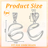 BENECREAT 1Pc Rhodium Plated 925 Sterling Silver Cage Pendants STER-BC0002-42P-2