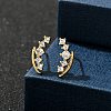 Nuggets Brass Micro Pave Clear Cubic Zirconin Stud Earrings EJEW-D318-13G-1