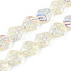 Transparency Electroplate Glass Beads Strands GLAA-T023-41A-08-1