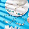 4Pcs 4 Styles Synthetic Turquoise Braided Starfish & Tortoise Beaded Bracelets for Women BJEW-JB10201-2