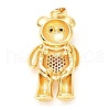 Rack Plating Brass Micro Pave Cubic Zirconia Pendants KK-A185-18G-01-2