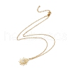 Clear Cubic Zirconia Sun Pendant Necklace NJEW-O125-26G-3