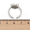 Brass Micro Pave Cubic Zirconia Cuff Rings for Women RJEW-F182-05P-5