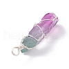 Natural Dyed Quartz Pointed Pendants PALLOY-JF01110-5