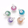 Alloy Enamel Pendants PALLOY-F224-03-1