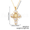 Brass Pave Cubic Zirconia Virgin Mary Cross Pendant Necklaces FU1040-3-2
