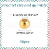 GOMAKERER 50Pcs Round 925 Sterling Silver Spacer Beads FIND-GO0002-64B-2