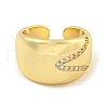 Brass Micro Pave Clear Cubic Zirconia Open Cuff Ring for Women RJEW-M173-13A-G-2