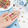 100Pcs 10 Color Crackle Glass Charms PALLOY-AB00223-3