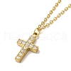 Ion Plating(IP) 304 Stainless Steel Cross Pendant Necklaces & Bracelets & Stud Earrings Sets for Women SJEW-C004-12G-2