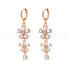 Brass Micro Pave Clear Cubic Zirconia Leverback Earrings EJEW-N058-19A-G-3