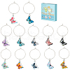 12Pcs 2 Style Alloy Enamel Wine Glass Charms AJEW-SC0002-09-1