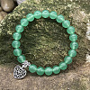 Natural Green Aventurine Round Beaded Stretch Bracelets DM7312-4-1