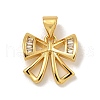 Rack Plating Brass Micro Pave Cubic Zirconia Charms KK-C074-65G-1
