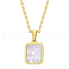Shell Rectangle Pendant Initial Necklaces PW-WGEBFCF-11-1