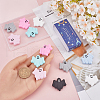 SUNNYCLUE 14Pcs 7 Colors Halloween Ghost Food Grade Eco-Friendly Silicone Beads SIL-SC0002-22-3