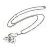304 Stainless Steel Musical Note Heart Quote Pendant Necklaces NJEW-K283-03P-2