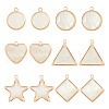 12Pcs 6 Styles Natural Shell Pendants BSHE-TA0002-06-9