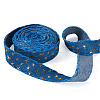 5 Yards Polyester 3D Star Gold Stamping Ribbon OCOR-TAC0023-14C-11
