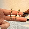 304 Stainless Steel Rhinestone Stud Earrings EJEW-Z116-01G-1