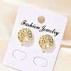 Brass Micro Pave Clear Cubic Zirconia Stud Earrings EJEW-P303-01A-G-1
