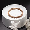 6mm Round Natural Mixed Wood Beads Stretch Bracelet BJEW-JB07360-4