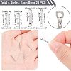 Unicraftale 80Pcs 4 Sizes 201 Stainless Steel Links Connectors STAS-UN0026-68-4