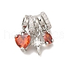 Brass Micro Pave Cubic Zirconia Pendants KK-M301-03P-1