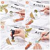 CRASPIRE 6Pcs 6 Patterns Brass Wax Seal Stamp AJEW-CP0004-29B-6