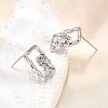 Brass Stud Earrings EJEW-G432-01P-3