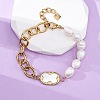 304 Stainless Steel Oval Shell Link Bracelets BJEW-A036-11G-2