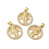 Rack Plating Brass Pave Cubic Zirconia Pendants KK-O142-15G-3