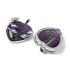 Natural Amethyst Heart Pendants G-S391-01P-L-2