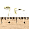 Brass Micro Pave Cubic Zirconia Stud Earring Findings KK-U072-42G-3