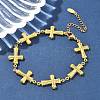 201 Stainless Steel Link Bracelets for Women BJEW-Z103-01G-03-1