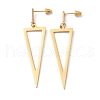 Alloy Hollow Out Triangle Dangle Stud Earrings for Women EJEW-WH0018-31G-1