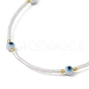 Evil Eye Lampwork & Glass Seed Beaded Bracelet with Real 18K Gold Plated 304 Stainless Steel Clasps BJEW-JB09998-05-2