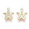 Brass Cubic Zirconia Charms KK-S350-091G-2