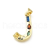 Brass Micro Pave Clear Cubic Zirconia Pendants KK-G521-01G-J-01-1
