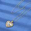 304 Stainless Steel Two Tone Pendant Necklaces for Women NJEW-S445-01B-GP-3