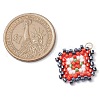 Seed Beads Beaded Charms PALLOY-MZ00324-02-2