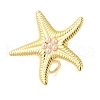 Starfish 304 Stainless Steel Cuff Rings for Women RJEW-P125-03G-2