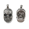 Retro Men's Halloween Jewelry 304 Stainless Steel Big Skull Pendants X-STAS-O044-40-1
