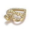 Brass Micro Pave Clear Cubic Zirconia Pendants X-ZIRC-A011-09G-3